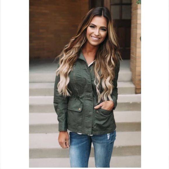 NWOT Olive Utility Light Jacket - Picture 2 of 5